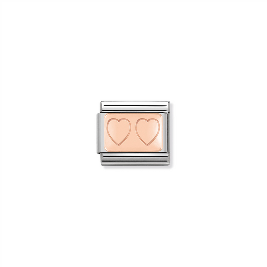 Composable Classic Link 430101/15 Rose Gold Double Hearts