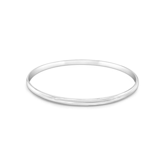 Sterling Silver Golf Style 1/2 Round 8 3/4 Bangle
