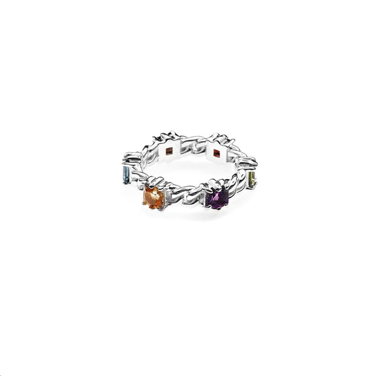 Multi Stone Chain Ring