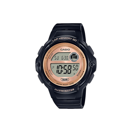 Casio Ladies Black / Rose Gold Digital Sports Watch - LWS1200H-1A