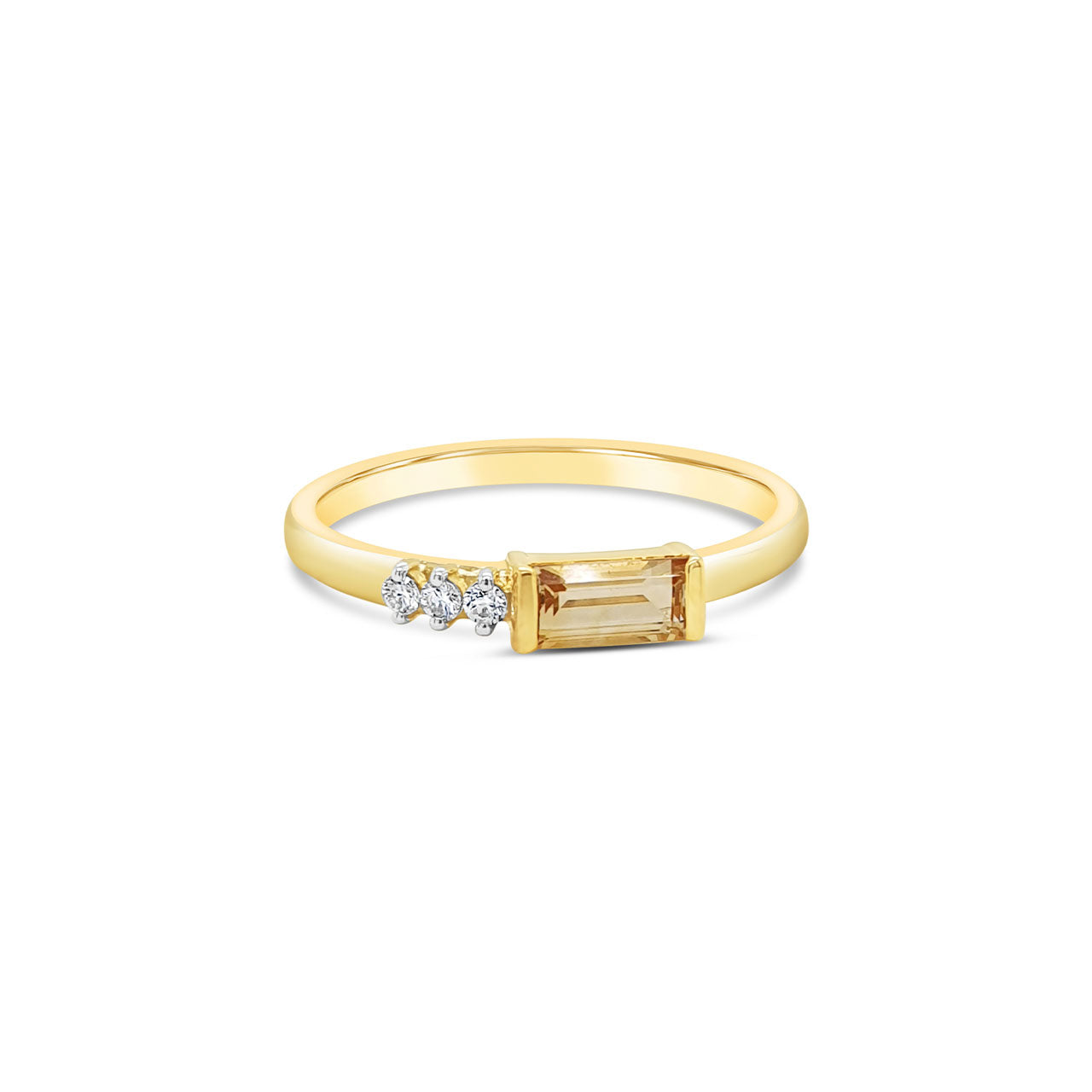 9k Yellow Gold Citrine & Diamond Dress Ring