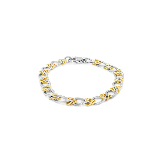 Sterling Silver & 9k Yellow Gold Celtic Weave Bracelet