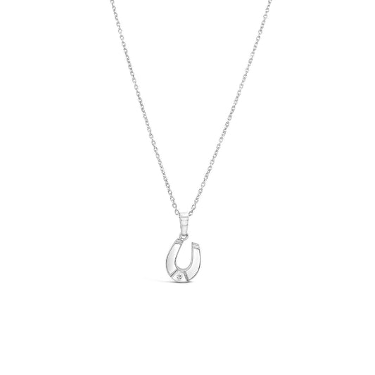 Sterling Silver & CZ Horseshoe Pendant