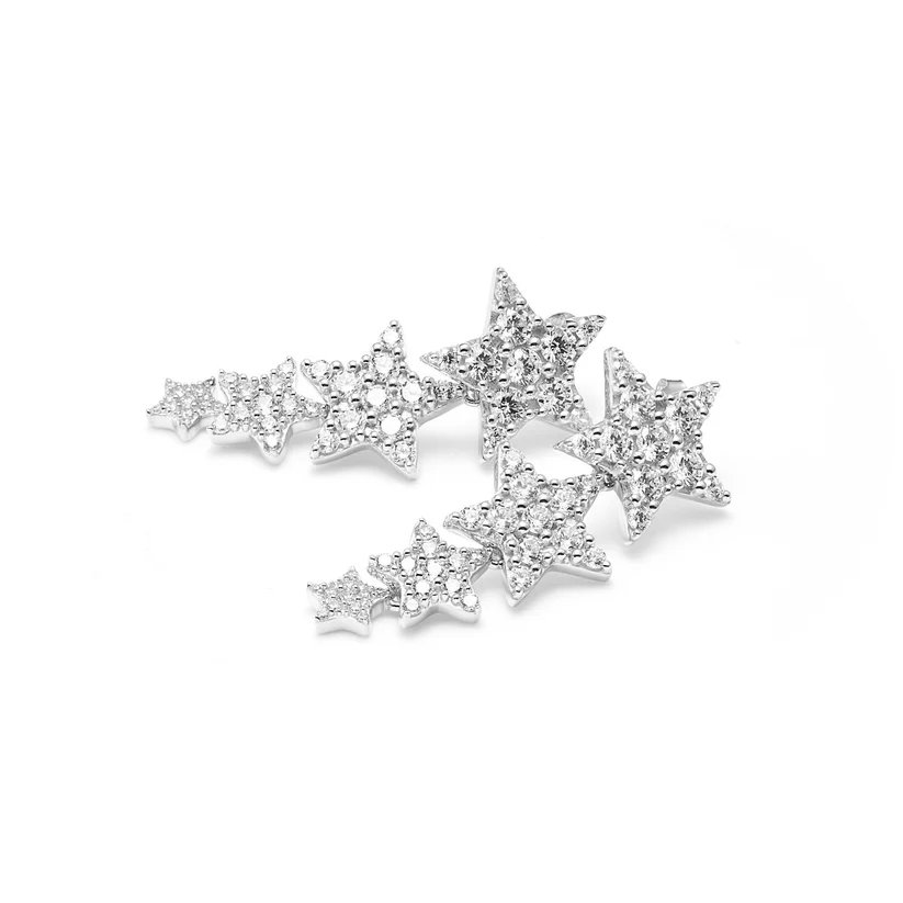 Etoile Drop Earrings (CZ/Silver)