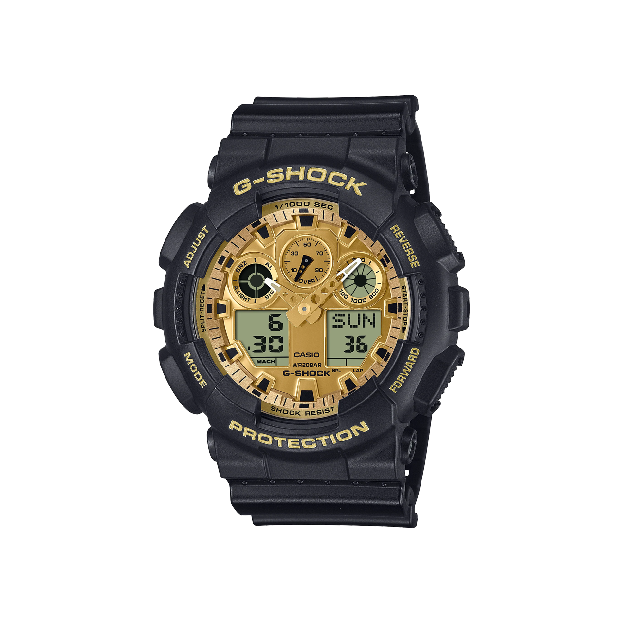 G-Shock - GA-100 Series Black & Gold Duo Watch - GA100GGB-1A9