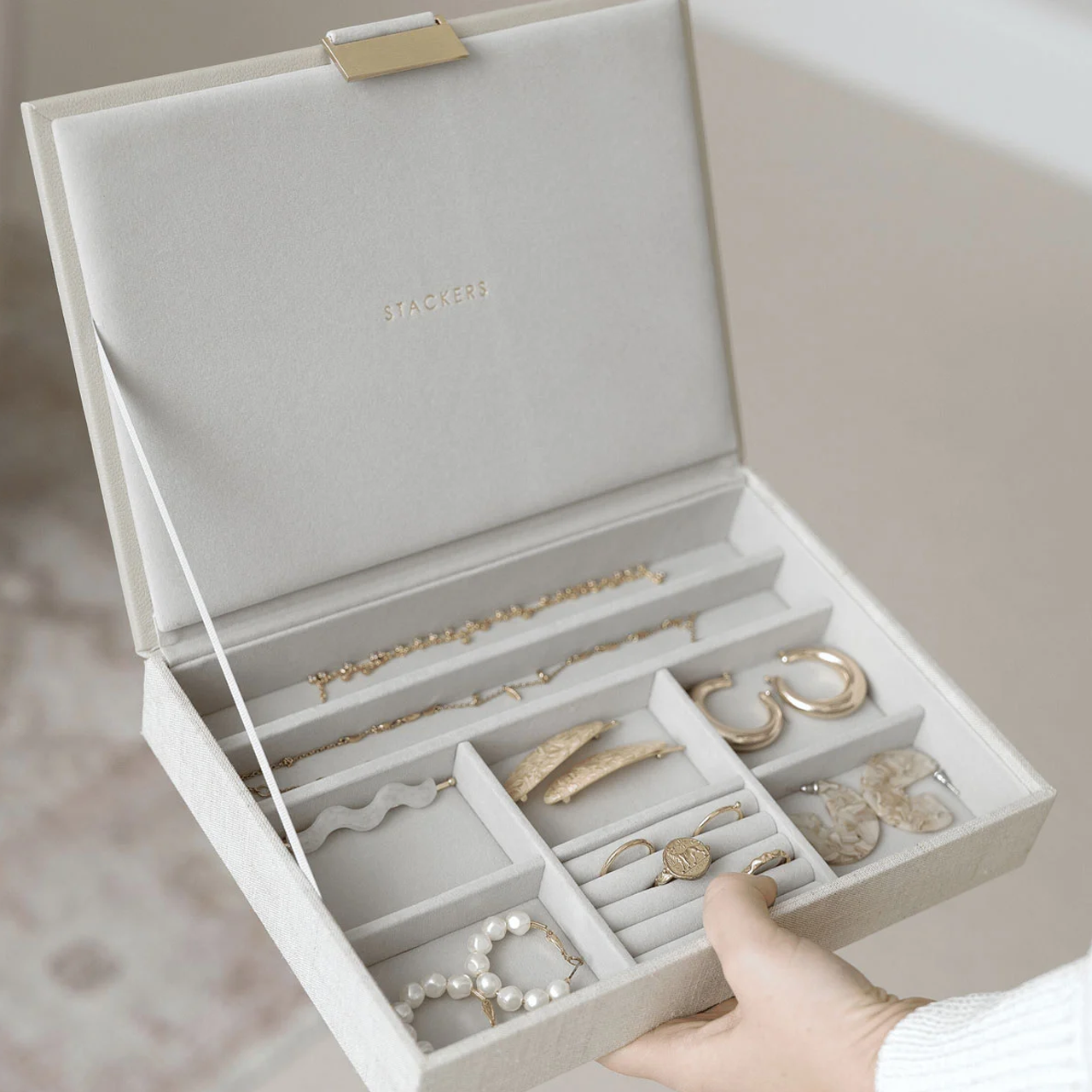Oatmeal & Linen Classic Jewellery Box Lid