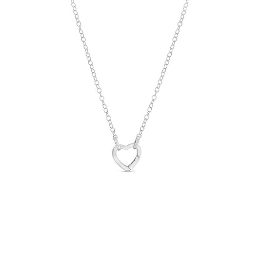 45cm Sterling Silver Heart Spring Clasp Charm Holder Necklace