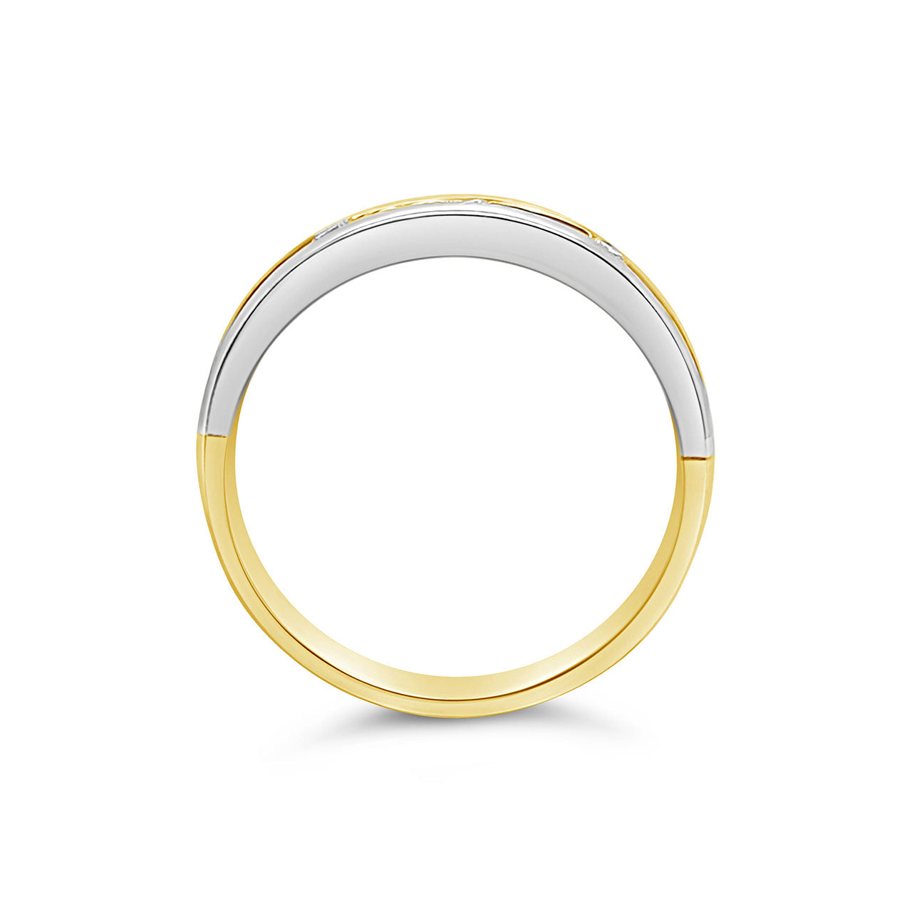 9k Yellow & White 2 Tone Diamond Ring - Size N.5