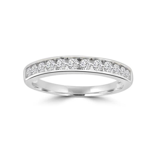 9k White Gold Channel Set 0.50ct Diamond Ring