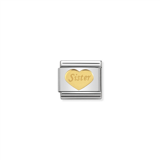 Composable Classic Link 030162/36 with Gold Sister Heart in 18k Gold