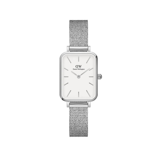 Quadro Pressed Sterling - Silver & White Watch