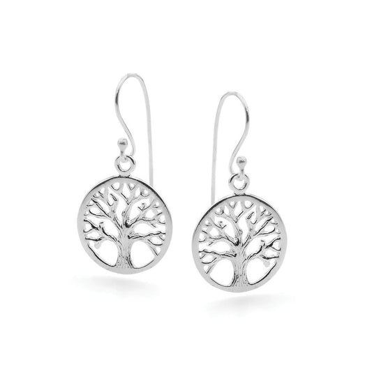 Tree of Life Polished Hook Earrings