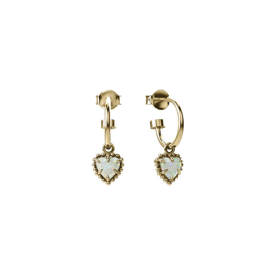 Dahlia's Heart Anchor Sleepers Bello Opal - Gold Plated
