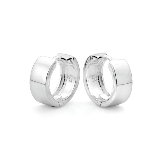 Sterling Silver 15mm Plain Round Huggies