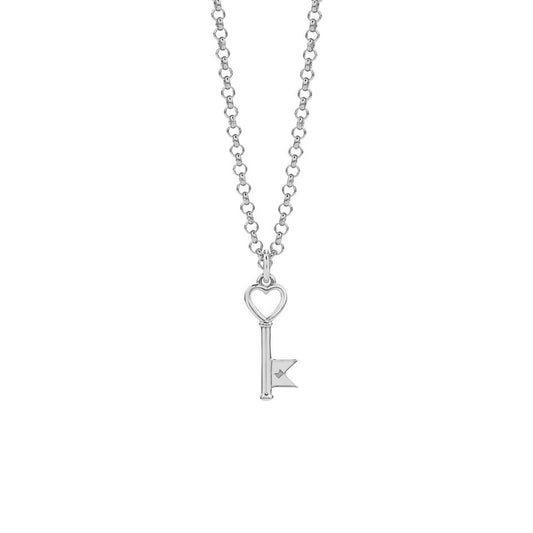 Sterling Silver Monogram Key Necklace