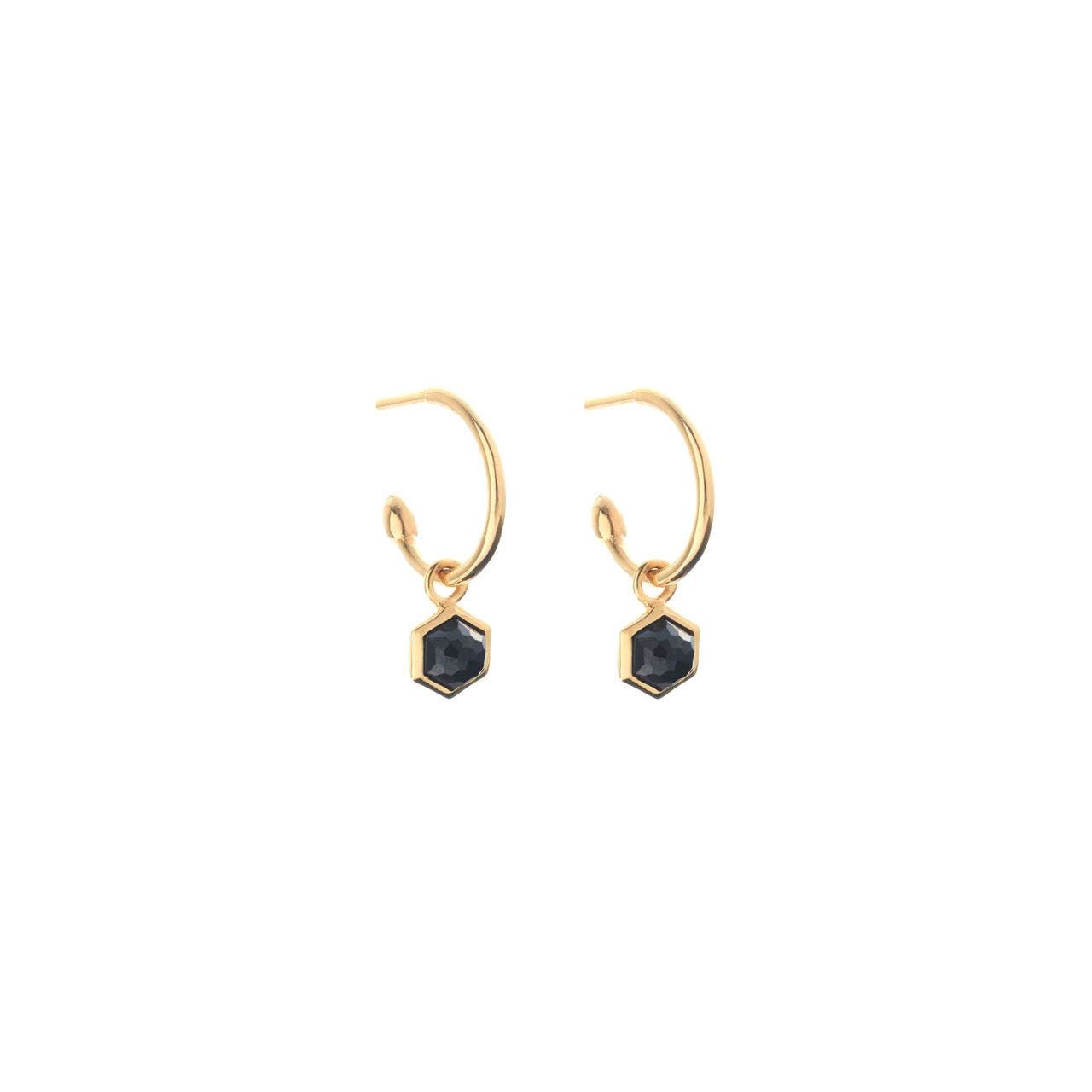 Mini Harmony Hoops Black Spinel + Gold