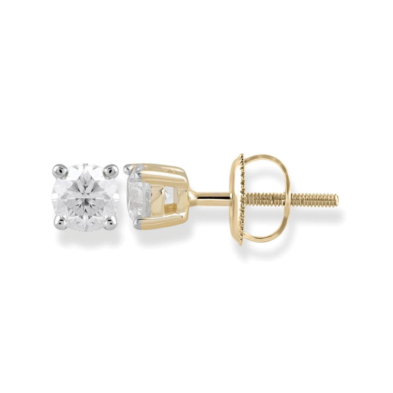 9k Yellow Gold 0.75ct Diamond Stud Earrings