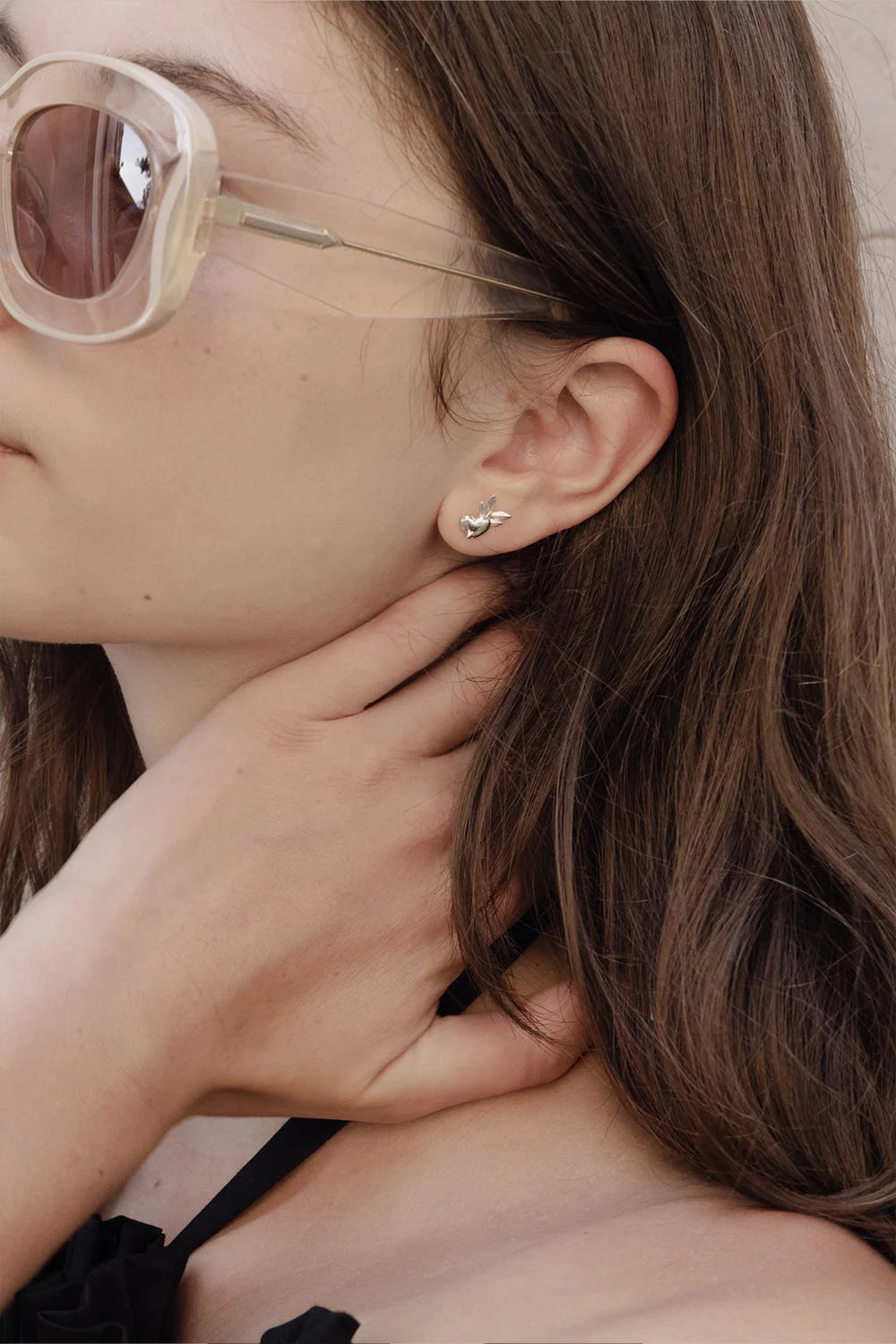 Sterling Silver Pixie Heart Stud Earrings