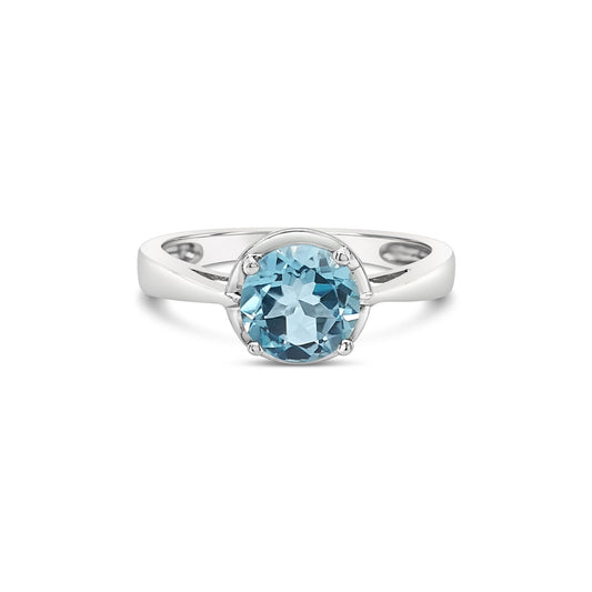 Sterling Silver Blue Topaz Dress Ring