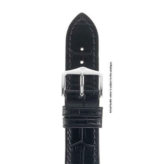 Duke - 20mm Black Long Leather Strap