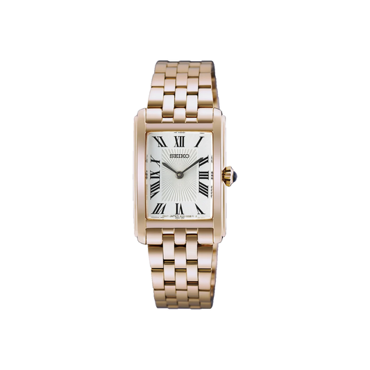 Seiko - HGG002P Ladies Rose Gold Plated Rectangular Daywear Watch