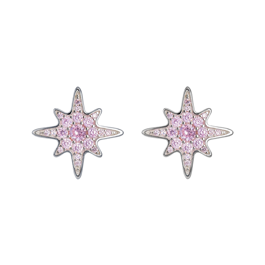 Sterling Silver Starburst Rosey Studs