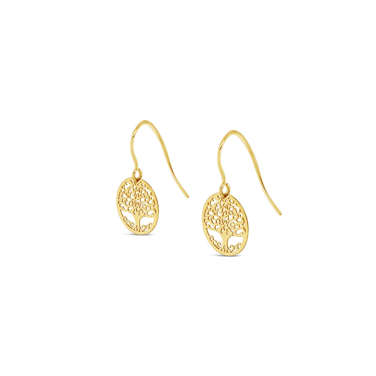 9k Yellow Gold Tree of Life Drop Earrings