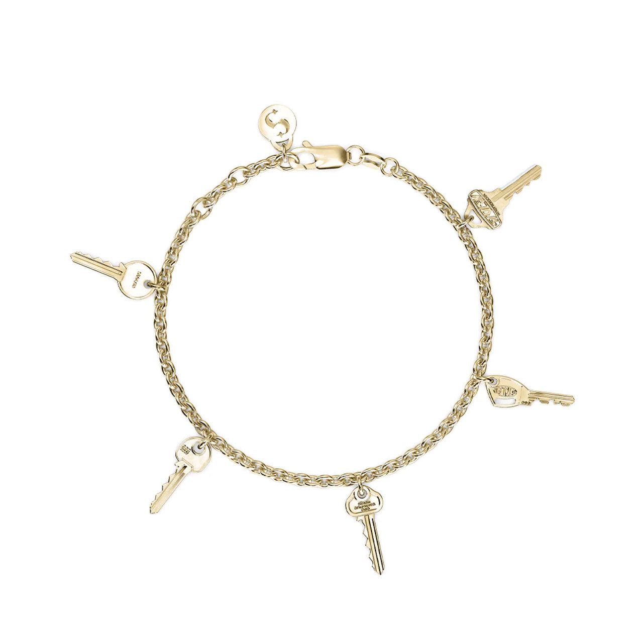 Mini Key Charm Bracelet - Gold Plated