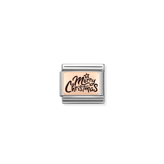 Composable Classic Link 430111/14 Merry Christmas In 9k Rose Gold
