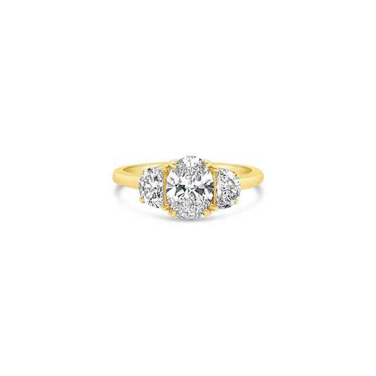 18k Yellow Gold 1.56ct Laboratory Grown 3 Stone Diamond Ring