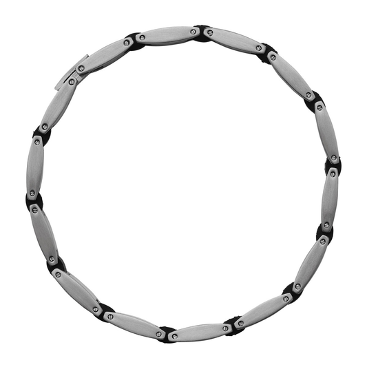 Paragon Men's Steel & Rubber Bracelet