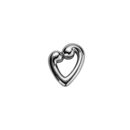 Silver Koru Heart - Compassion & Love