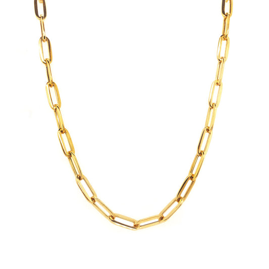 50cm 9k Yellow Gold SL26 Semi Solid Paper Clip Chain