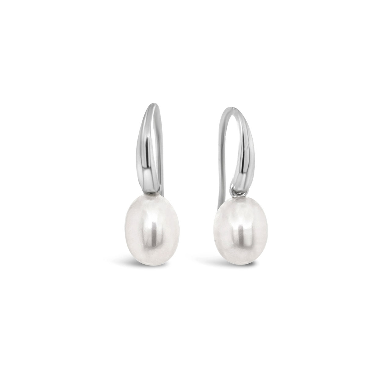 Sterling Silver Swinging Hook Fresh Water Pearl Earrings