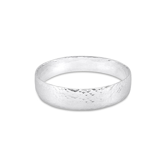 NZ Made 15mm Sterling Silver Hammered Bangle