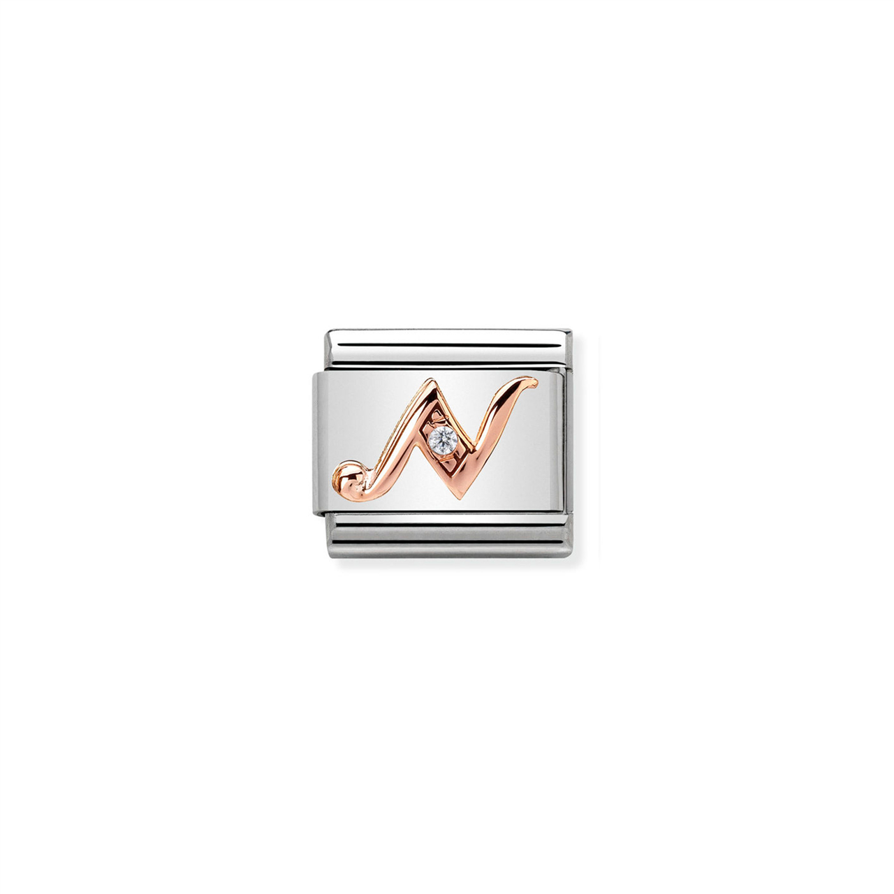Composable Classic Link 430310/14 Letter N in Rose Gold & CZ