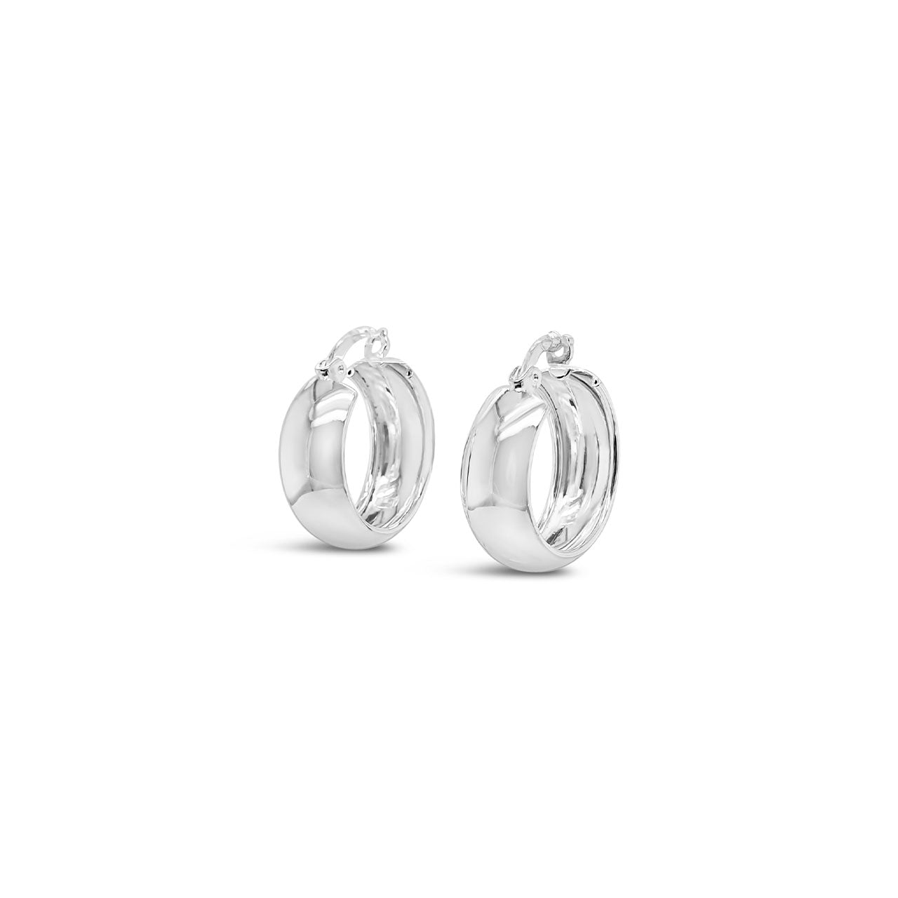 Sterling Silver Wide Hoop Earrings
