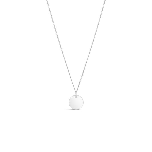 Sterling Silver 15.5mm Round Tag Pendant