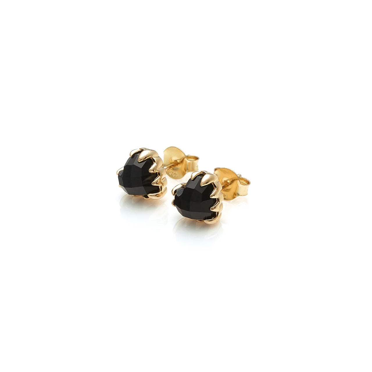 Love Claw Earrings Onyx - Gold Plated