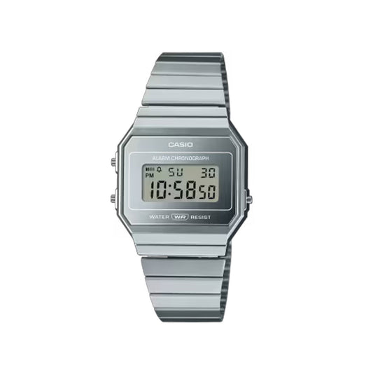 Casio - Silver Vintage Monochromatic Watch - A700WEV-7A