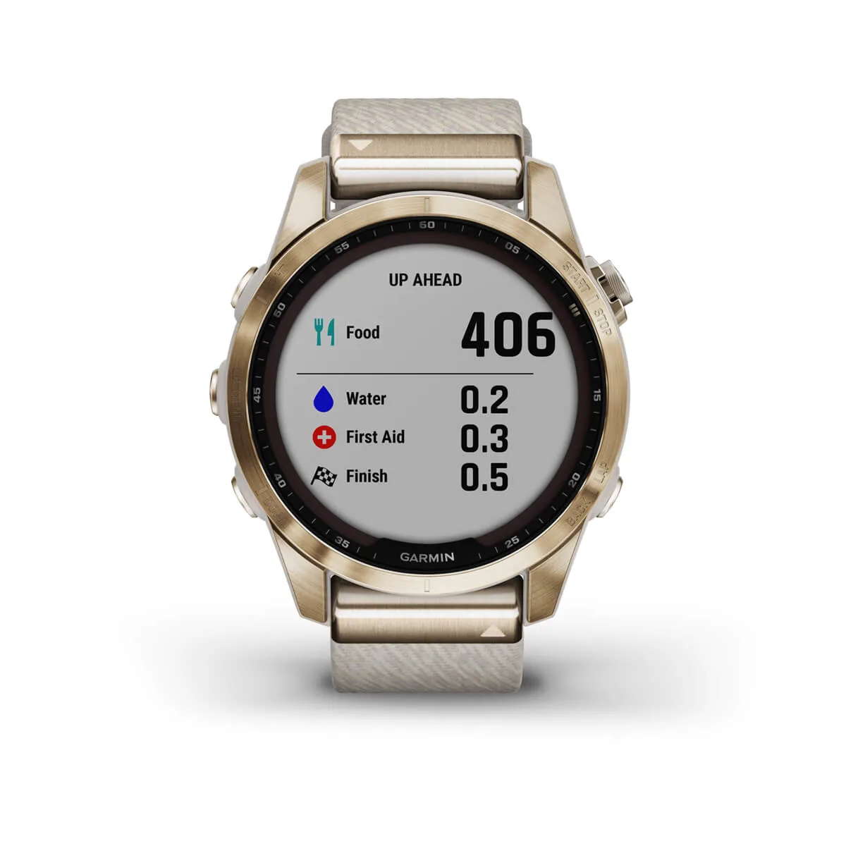 fēnix® 7S – Sapphire Solar Edition - Cream Gold Titanium with Cream Heathered Nylon Band - 010-02539-40