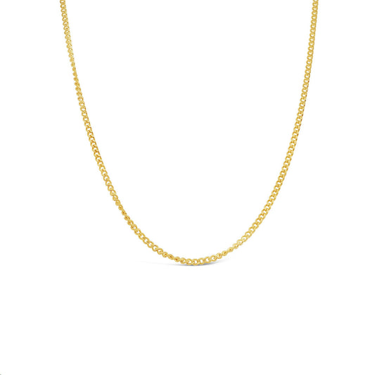 45cm Yellow Gold Plated CD60 Diamond Cut Curb Chain