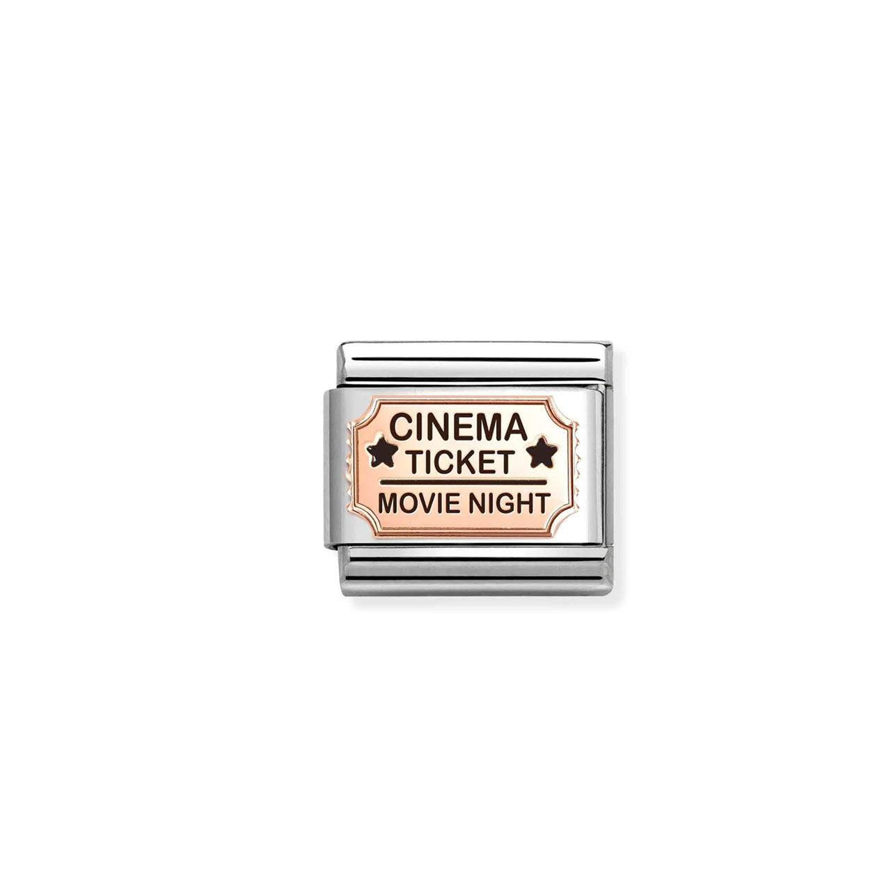 Composable Classic Link 430201/20 Cinema Ticket 9K Rose Gold And Black Enamel