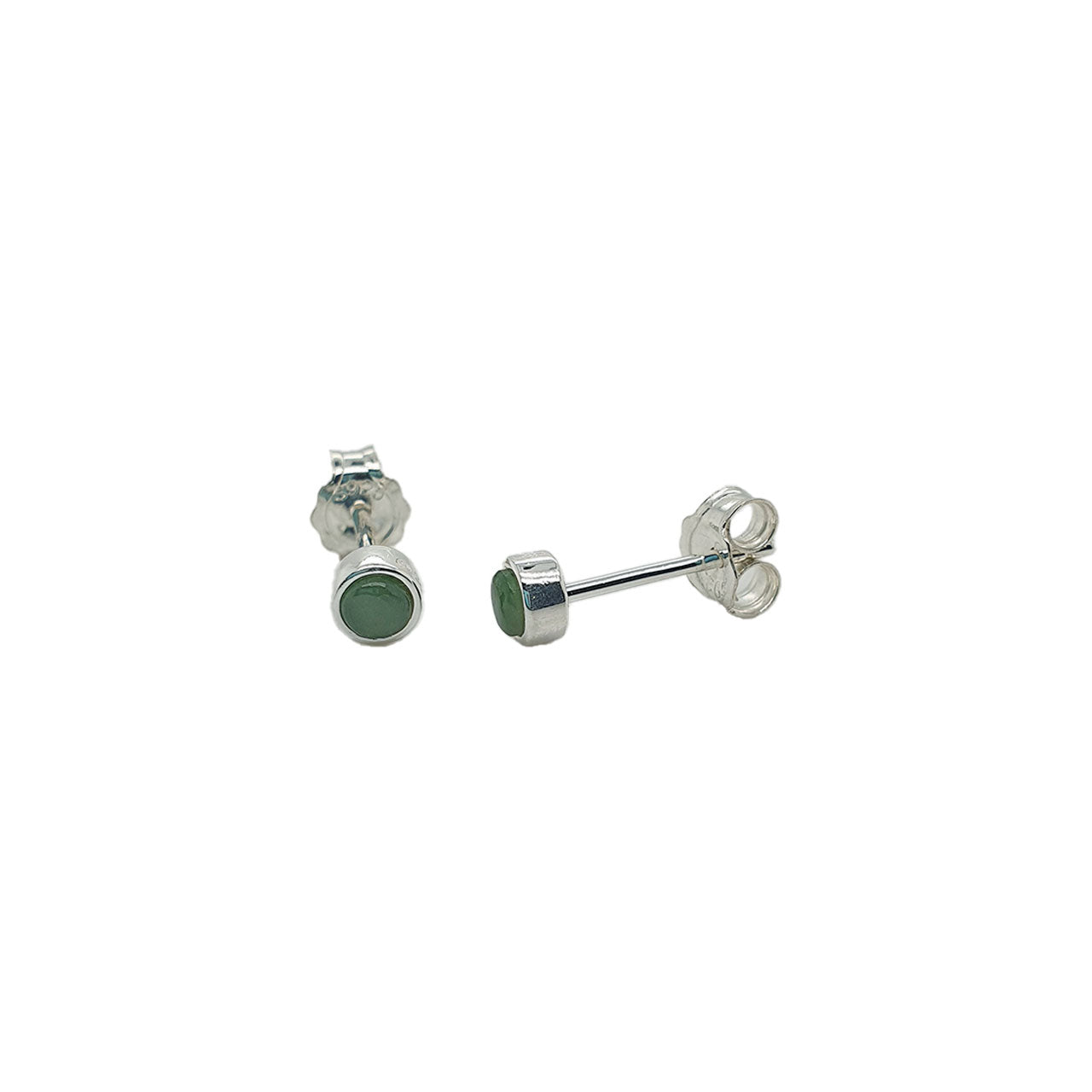 Sterling Silver Small Pounamu Stud Earrings