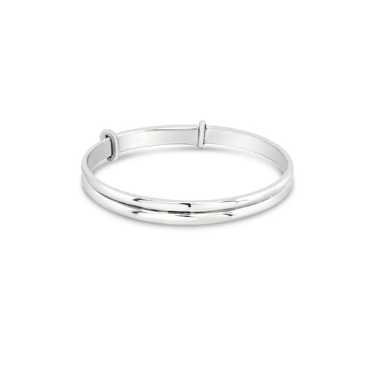 Sterling Silver Babies Expander Double Ring Bangle