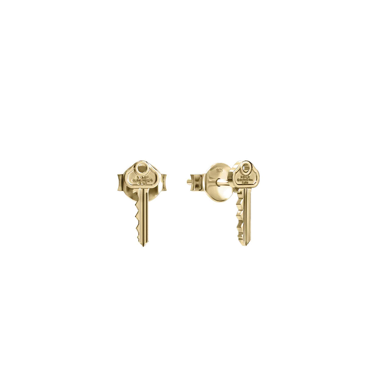 Mini Key Stud Earrings - Gold Plated