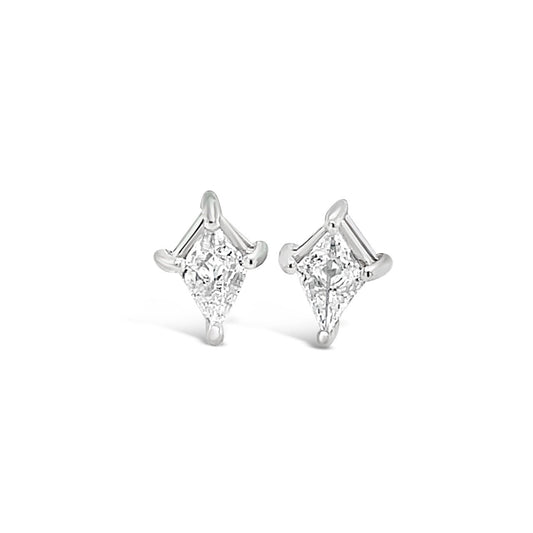 9k White Gold Kite Shape 0.33ct Diamond Stud Earrings