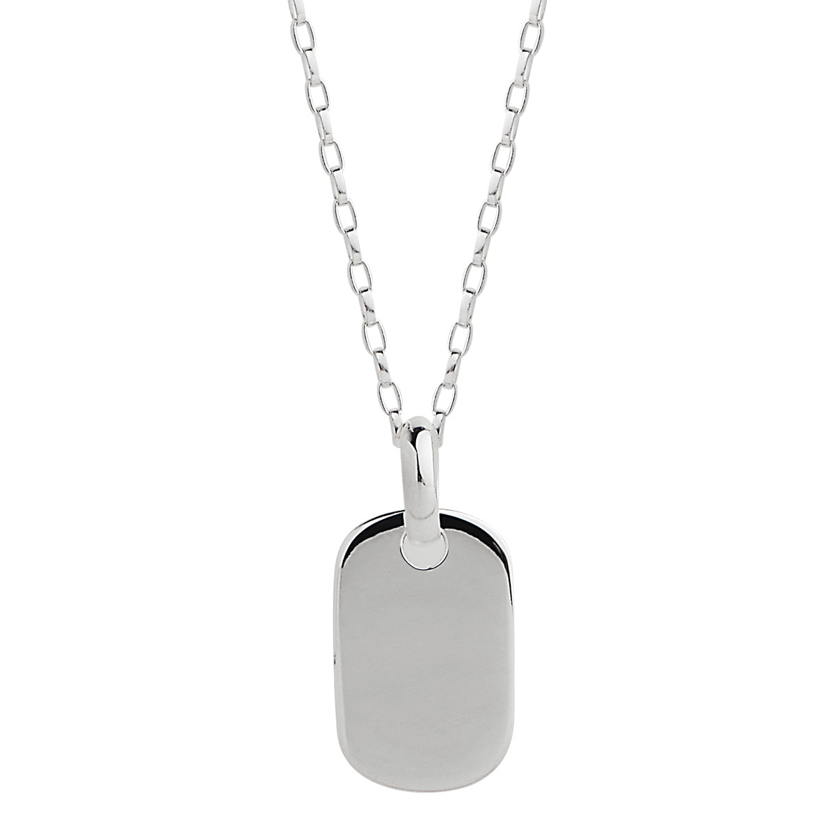 Moto Men’s Silver Dog Tag Pendant