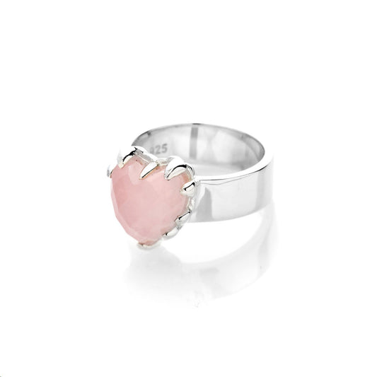 Love Claw Ring - Rose Quartz
