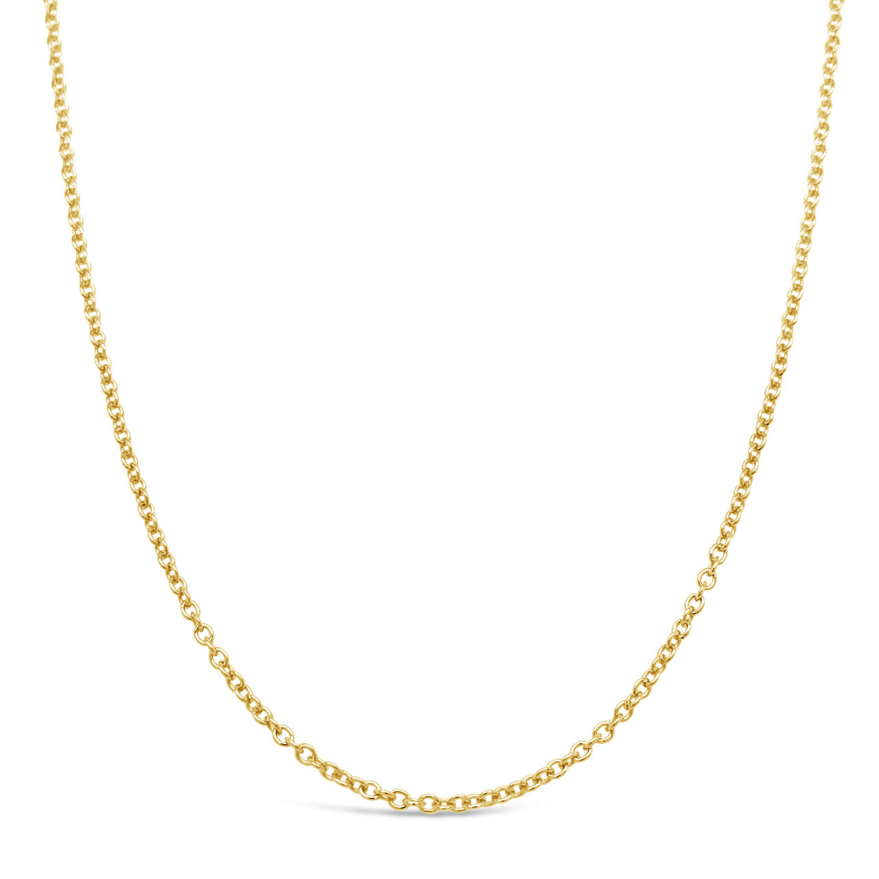 40cm Sterling Silver RCA40 Yellow Gold Plated Round Cable Chain